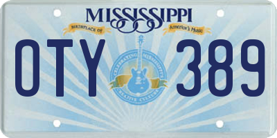 MS license plate OTY389