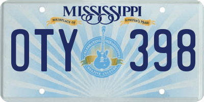 MS license plate OTY398