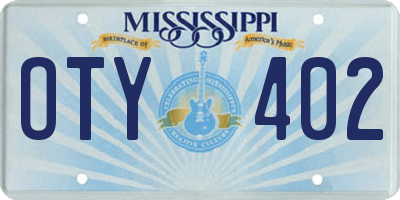 MS license plate OTY402