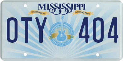 MS license plate OTY404
