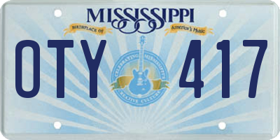 MS license plate OTY417