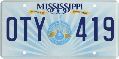 MS license plate OTY419