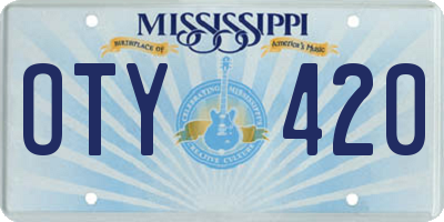 MS license plate OTY420