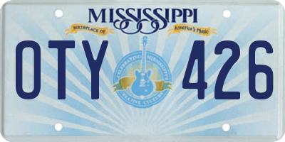 MS license plate OTY426