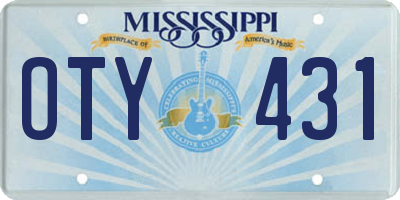 MS license plate OTY431