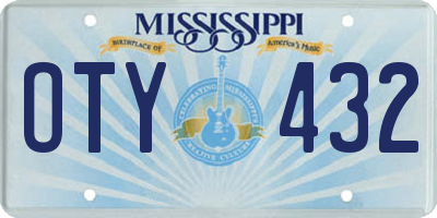 MS license plate OTY432