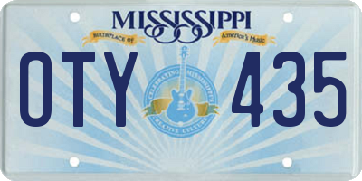 MS license plate OTY435