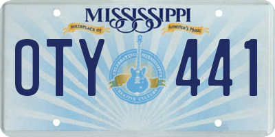 MS license plate OTY441