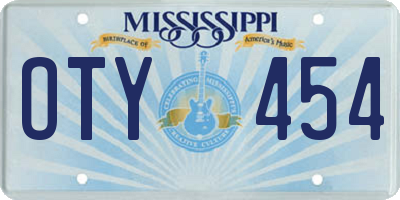 MS license plate OTY454