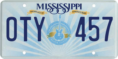 MS license plate OTY457