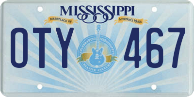 MS license plate OTY467