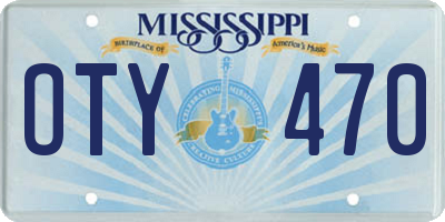 MS license plate OTY470
