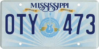 MS license plate OTY473