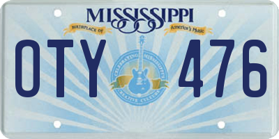 MS license plate OTY476