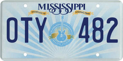MS license plate OTY482