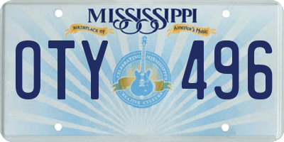 MS license plate OTY496