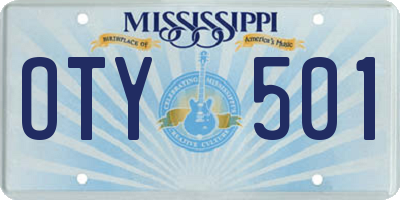 MS license plate OTY501