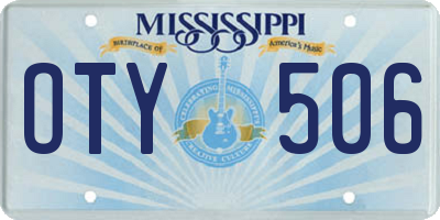 MS license plate OTY506