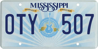 MS license plate OTY507