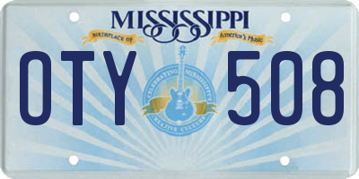 MS license plate OTY508