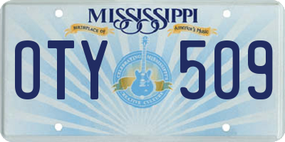 MS license plate OTY509