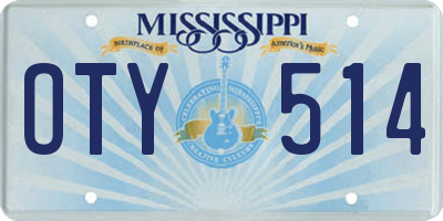 MS license plate OTY514