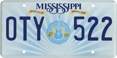MS license plate OTY522