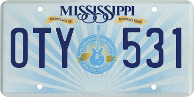 MS license plate OTY531