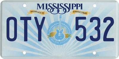 MS license plate OTY532