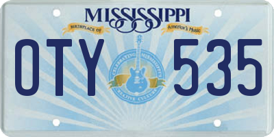 MS license plate OTY535