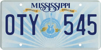 MS license plate OTY545