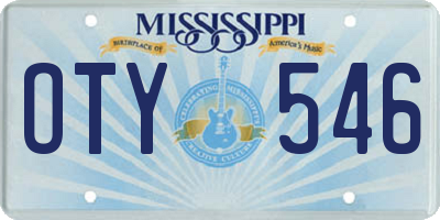 MS license plate OTY546