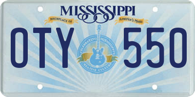 MS license plate OTY550