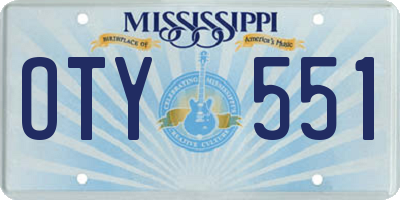 MS license plate OTY551
