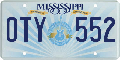MS license plate OTY552