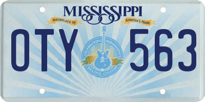 MS license plate OTY563