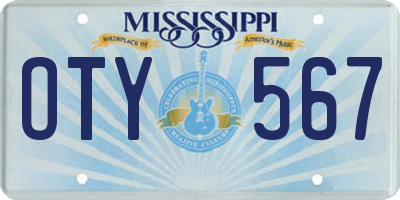 MS license plate OTY567