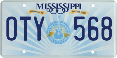 MS license plate OTY568