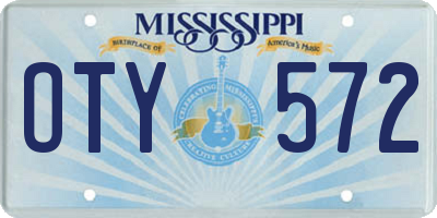 MS license plate OTY572