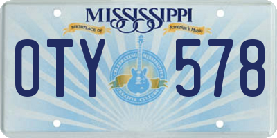 MS license plate OTY578
