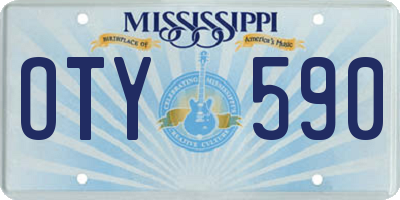 MS license plate OTY590
