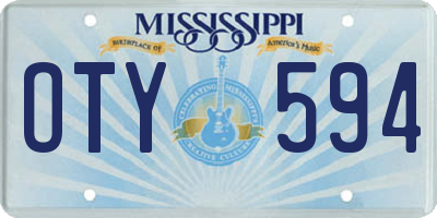 MS license plate OTY594
