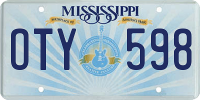 MS license plate OTY598