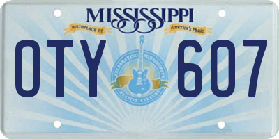 MS license plate OTY607