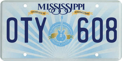 MS license plate OTY608
