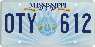 MS license plate OTY612
