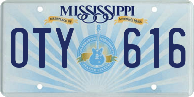 MS license plate OTY616