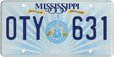 MS license plate OTY631