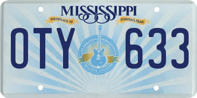 MS license plate OTY633