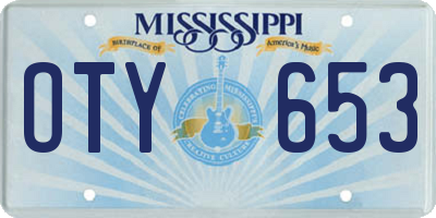 MS license plate OTY653